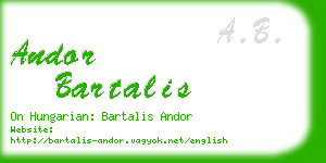 andor bartalis business card